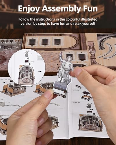 MiniCity Pantheon Book Nook Kit, DIY Miniature Architecture Model with LED - Image 6