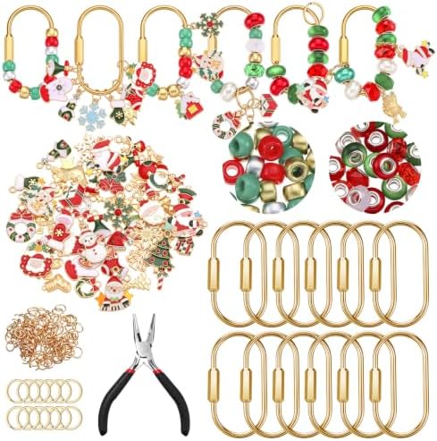 Sureio 235 Pcs Gold Brass Carabiner Xmas DIY 12 Set Carabiner Bag Making by Sureio
