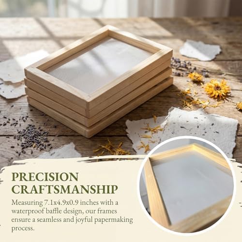Leemeexaa Wooden Paper Making Frame Kit 5 x 7 Inch Paper Making Screen Deckle for Paper Making Handmade Paper Making DIY Craft Classroom Handicraft Project Art Projects (12) - Image 5