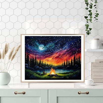 HITO Starry Sky Paint by Numbers Kit for Adults, Adult Paint by Number Kits - Image 4