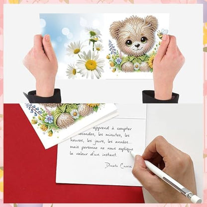 antor 8-Pack 5D Diamond Painting Greeting Cards with Envelopes, DIY Diamond Art Cards Kit – Special Shaped Bee, Bear, Butterfly & Elf Designs for Christmas, Birthday & Thanksgiving Crafts - Image 4