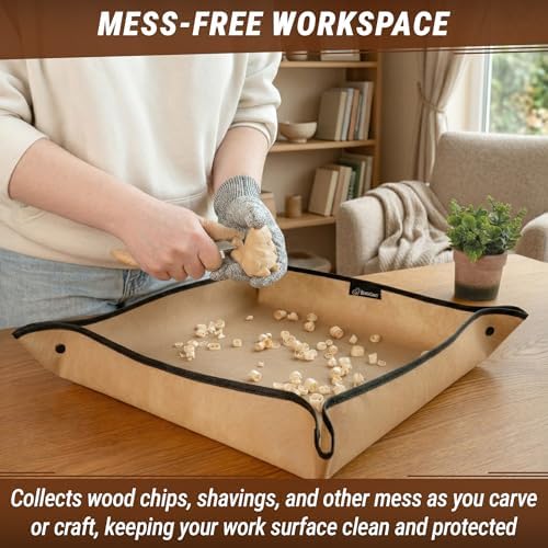 BeaverCraft Wood Carving Kit Comfort Bird DIY Hobbies for Beginners & Kids & Adults, Wood Carving Mess Mat for Easy Cleanup – Portable Woodworking Hobby Work Mat MS - Image 7