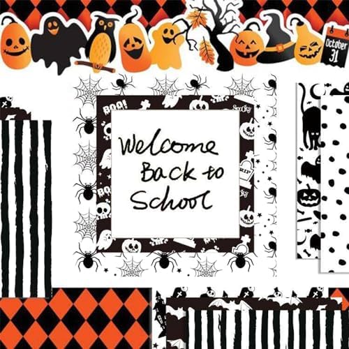 orkwo 24 Sheets Halloween Pattern Paper Set, 11.8"x11.8" Scrapbooking Supplies Paper Spider Pumpkin Bat Witch Plaid Stripe Dot Origami Paper - Image 5