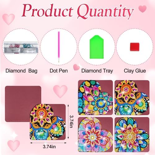 WIVICO 4Pcs Diamond Painting Bookmarks, Diamond Pearl Art Kits for Adults - Image 4