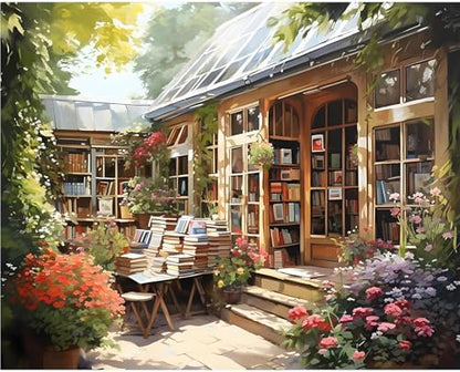 Paint by Numbers Kit for Adults, Bookstore DIY Painting Kit, 16x20 Inch by CytheronDIYKit