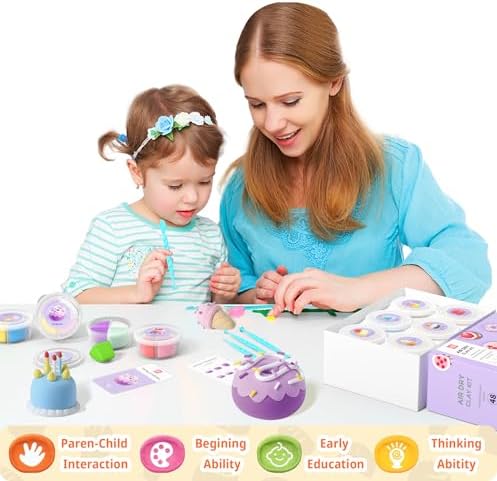 Air Dry Clay Kit - Modeling Clay for Kids mit Sculpting Tools und Tutorial, Ultra Light & Soft, Safe & Non-Toxic, DIY Model Magic Clay 12 Cans 48 Colors, Creative Art Crafts Toys Gifts for Girls Boys - Image 2
