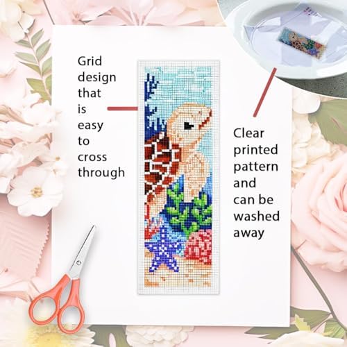 ORIGACH 6 Set Turtles Cross Stitch Bookmark Kit for Beginner - Image 3