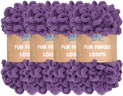 JubileeYarn Fun Finger Loops Yarn - Grape Compote - 4 Skeins by BambooMN