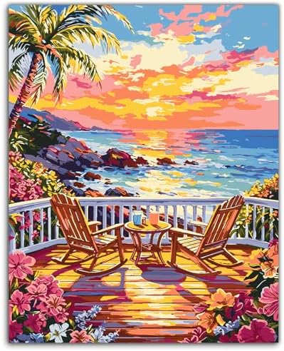 ZTOTZ Paint by Numbers Kit for Adults Sunset Landscape Art 16x20 Home Decor by ZTOTZ
