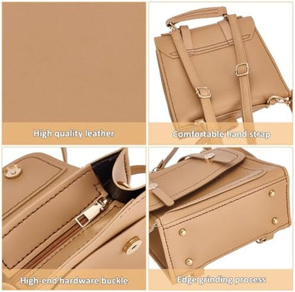WEBEEDY DIY PU Leather Shoulder Bag Making Kit All Materials Leather Craft Purse Handbag Sewing Kit with Handles and Strap, DIY Your Own Handle Bag Purse for Summer Holiday Travel, 7.9x3.9x7.9 inch - Image 3