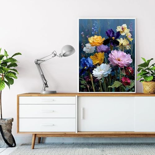 Flowers Paint by Numbers Kit for Adults 16x20 Inch Frameless Wildflowers - Image 4