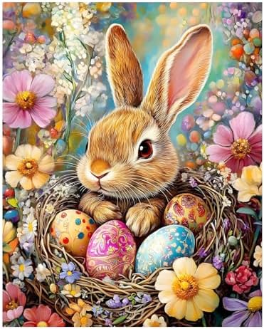 Reivworl Easter Paint by Numbers Kit for Adults Beginner 16×20 inch by Reivworl