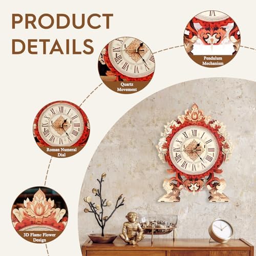 3D Puzzles for Adults Flame Flower Puzzle Clock Adult Crafts - Image 4