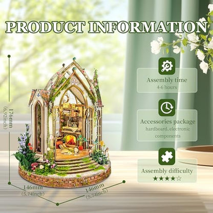 Book Nook Kit DIY Miniature House 3D Wooden Puzzle - Dreamland Floral Studio - Image 2