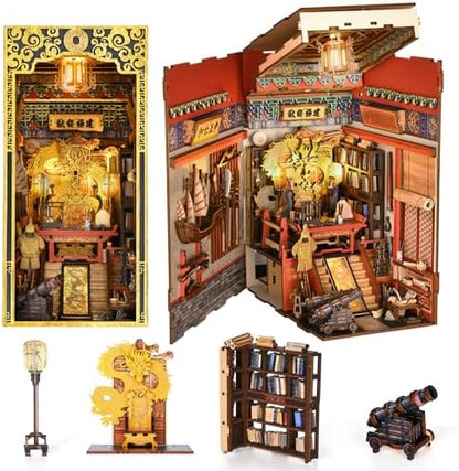 MiniCity Emperor's Study DIY Book Nook Kit, Miniature House Puzzle with LED by MiniCity