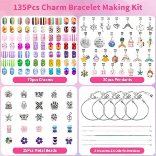 Sofier Jewelry Bracelet Making Kit for DIY Beads Charms Set Teen Gifts - Image 4