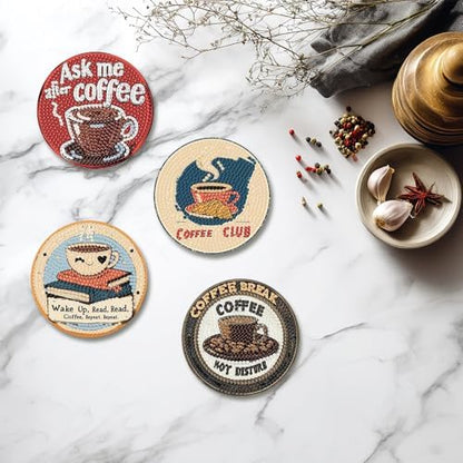Coffee Diamond Art Coasters Kit for Adults, Diamond Painting Coasters 8 Pcs - Image 5