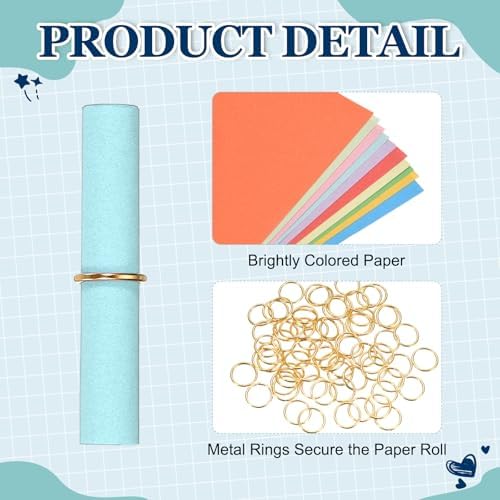 MECCANIXITY 80Pcs Message Paper Scrolls 3x6cm Lucky Wishing Light Blue - Image 3