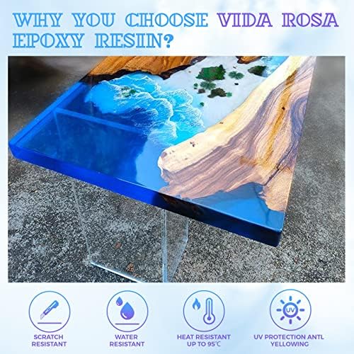 VidaRosa Epoxy Resin Kits for Beginners with molds,Dried Flower，600ml/ 21.16oz Crystal Coating for Art, Craft, Jewelry Making, River Tables,2 Gloves, 2 Measuring Cup and 2 Wooden Sticks - Image 6