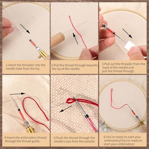 14 Pcs Punch Needle Kit with Storage Box, Adjustable Punch Needle Tool - Image 4