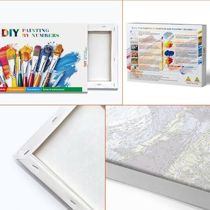 JOOZ Mountain Paint by Numbers Kit for Adults with Frame, Landscape Paint by Number with Easel, DIY Landscape Flower Adult Paint by Number Kits Framed Canvas for Home Wall Decor 8 x 12 Inch - Image 6