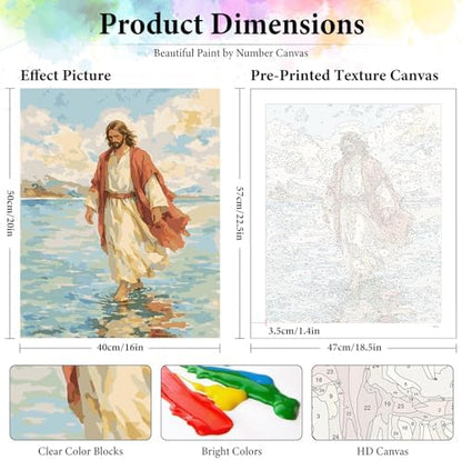 Dawnsphere Jesus Paint by Numbers Kit for Adults Without Frame 16x20 in - Image 3