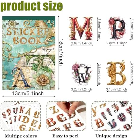 Alphabet Number Vinyl Stickers 50Sheets for Scrapbook Junk Journal Supplies - Image 3
