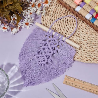FREEBLOSS 6 Set DIY Macrame Leaf Wall Hanging Beginners Macrame Kit Leaf Woven Tapestry Feather Wall Hanging 6 Color DIY Macrame Kit for Adults Birthday Gift - Image 7