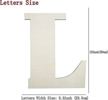 12 Inch Unfinished Wooden Numbers, 1/8 Inch Thick Large Blank Wooden Alphabet Handmade Painting Sign Boards for DIY Birthday Wedding Graduate Party Decor Props - L