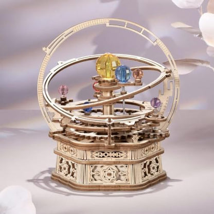 ROKR 3D Wooden Puzzles for Adults Mechanical Music Box-Starry Night, DIY Rotating Music Box Model Building Kits for Teens, DIY Crafts/Hobbies/Gifts Desk Decor for Boys Ages 14+ (Starry Night) - Image 3