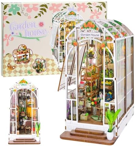 Book Nook Kit for Adults Teen, Miniature House Kit Garden Dolhouse by Fimeetoy