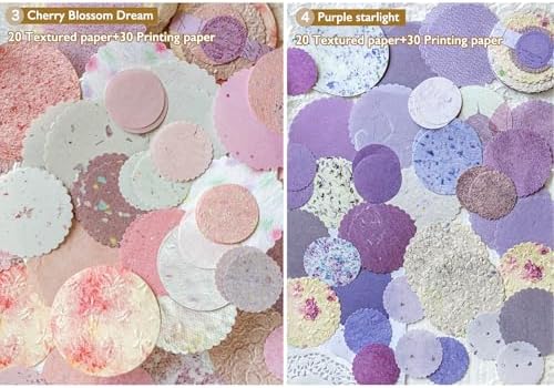 300Pcs Textured Scrapbook Supplies Kit, Round Edge Embossed Rice Paper - Image 3