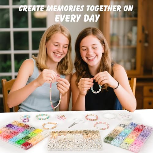 Dowsabel Clay Beads 3 Boxes Bracelet Making Kit, 10800pcs Beads for Jewelry Making, Letter Beads for Friendship Bracelets DIY Arts and Crafts Gifts for Girls Adults - Image 5