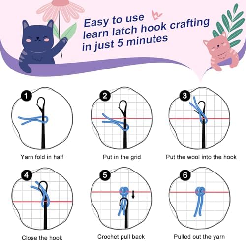 Aurora Borealis Latch Hook Kits for Adults Kids Beginners Northern Light Scenic Latch Hook Rug Kit Pre-Printed Hook and Latch Carpet Making Kits DIY Wall Hanging Crochet Set 20x15 In. Craft Gift - Image 6