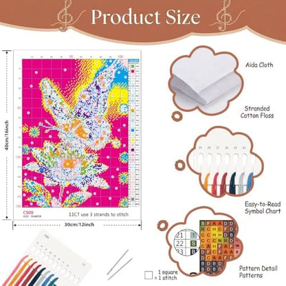 Light and Butterfly Stamped Cross Stitch Kits for Beginner 12x16 Inch - Image 6