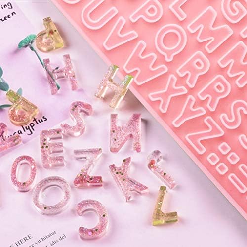 Bskifnn 402pcs Tiny Silicone Letter Mold Small DIY Silicone Resin Mold with 400pcs Screw Eye Pins for Making Keychain Pendant Jewelry Necklace Earrings - Image 2
