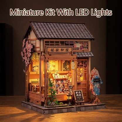Fsolis Japanese Book Nook Kit Miniature Store, Sakura O Kimono Shop - Image 4