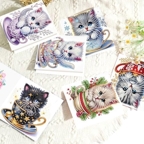Diamond Painting Greeting Card Kit, Special Shaped Diamonds Painting, DIY Handcraft for Relatives and Friends with Wishes,Unique Design Crafting for Birthday or Holiday Cards - Image 5