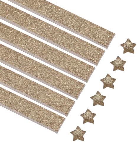 MECCANIXITY 360 Sheets Origami Paper Glitter Stars Papers Dark Brown Fold Paper for Beginner Arts Crafts Projects,0.4 x 9.5 Inch by MECCANIXITY