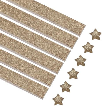 MECCANIXITY 360 Sheets Origami Paper Glitter Stars Papers Dark Brown Fold Paper for Beginner Arts Crafts Projects,0.4 x 9.5 Inch by MECCANIXITY