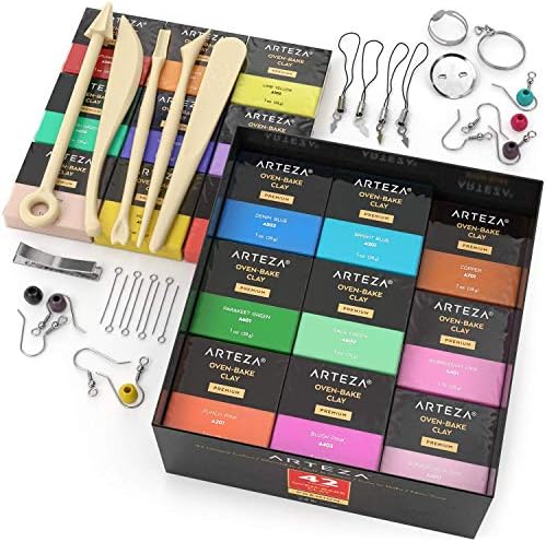 Arteza Polymer Clay Kit 42 with Pottery Tools & Clay Sculpting Tools Set of 22, Art Supplies for Artist, Hobby Painters & Beginners - Image 3