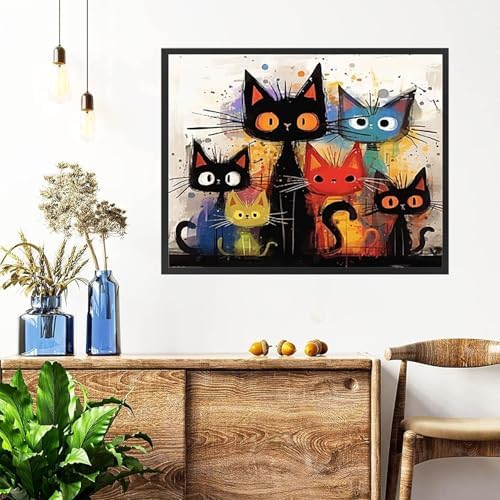 Hestarcul Paint by Numbers Kits for Adults,Cat Easy Adult Painting by Number on Canvas for Beginner,Animal DIY Watercolor Painting for Gift Home Decor Relax. - Image 2