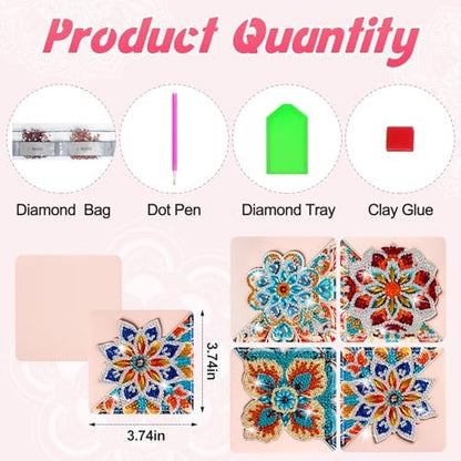 WIVICO 4Pcs Diamond Painting Bookmarks, Diamond Pearl Art Kits for Adults - Image 4