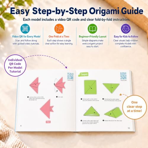 BUBU Origami Paper Kit 1000 Sheets 6x6 Colored Paper with Origami Book - Image 4