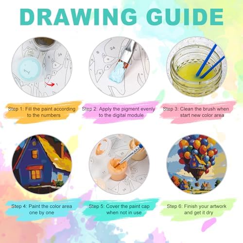Paint by Numbers Kit for Adults, Balloon House Number Painting, 16x20 Inch - Image 5