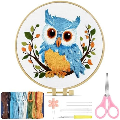 TINDTOP Embroidery Kit for Beginners Adult, Owl Embroidery Kit by TINDTOP