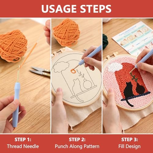 DIY Punch Needle Kit for Adult Beginners, A Cat on the Windowsill - Image 4