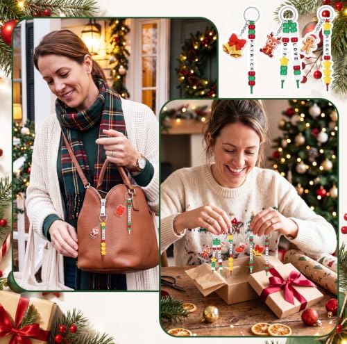 Landical 564 Pcs Christmas Keychain Making Kit DIY Name Bead Craft Colorful - Image 4