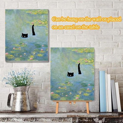 VIGEGU Black Cat Pond Paint by Numbers Kit for Adults with Framed - Image 2