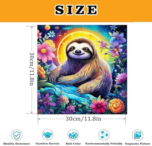 3 Pack Sloth Paint by Numbers Kit for Adults Framed Canvas, Frameworkless - Image 3
